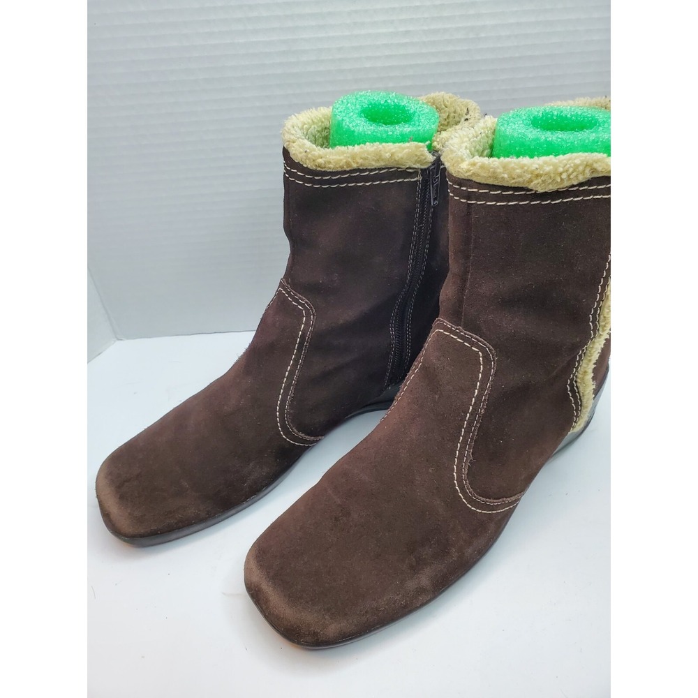 Naturalizer Arnen Women's Brown Suede Lined Zip Ankle Boots Booties Sz 10